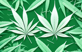 A cannabis plant with its leaves subtly forming a medical cross