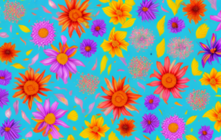 A vibrant and colorful array of different flowers in full bloom
