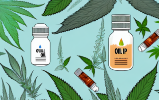 A dropper bottle with thc oil