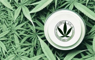 A hemp salve jar open with a radiant glow
