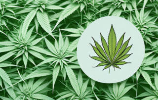 A blooming hemp plant in detail