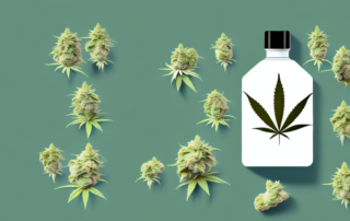 A prescription bottle filled with cannabis flowers