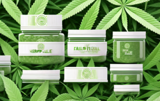 Several different types of hemp salves in jars