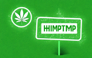 A lush hemp field with a sign displaying a green check mark