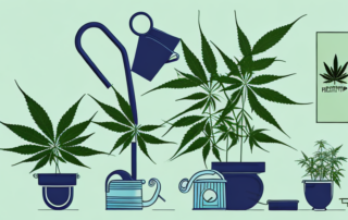 A healthy hemp plant in a stylish indoor pot