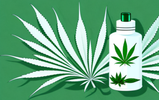 A cannabis plant in a medicine bottle
