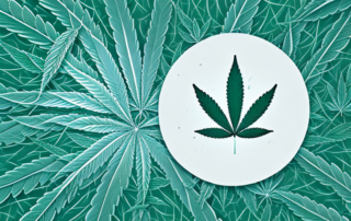 A cannabis leaf subtly incorporated into a medical cross symbol