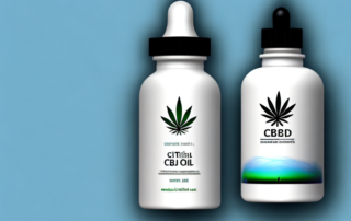 A cbd oil bottle placed next to a symbolic representation of an arthritic joint