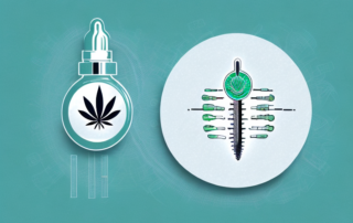 A cbd oil dropper with measurements marked on it