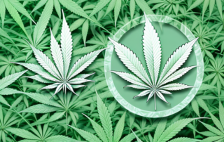 A female cannabis plant with distinctive features clearly marked