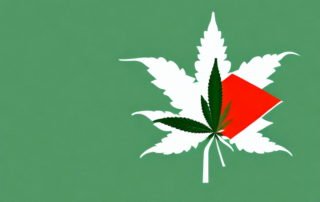A cannabis plant in a medical lab setting with the german flag subtly incorporated into the background