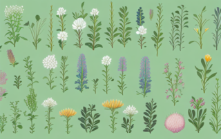 Various plants in different stages of blooming