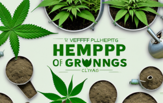 A variety of hemp plants at different stages of growth