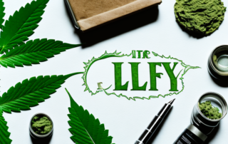 A variety of hemp leaves spread out
