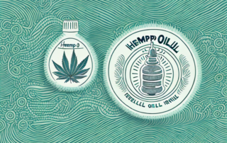 A hemp oil bottle with a dropper
