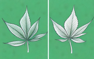 A side by side comparison of a hemp plant and a common weed