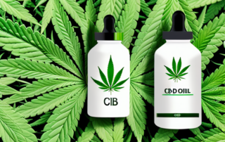 A cbd oil bottle with a dropper