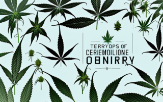 Several different types of cannabis plants inside a clean