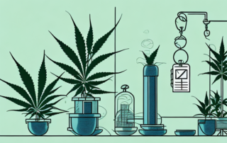 A few male hemp plants in a home setting