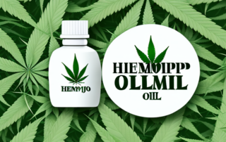 A hemp oil bottle with a dropper