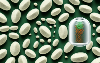 Various cbd capsules placed on a sleek
