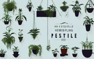 A stylish interior setting with a variety of hemp plants used as decorative elements in pots