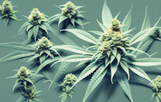 A mature male cannabis plant with prominent flowers