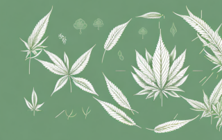 A hemp plant with a focus on its various parts (like seeds and leaves)