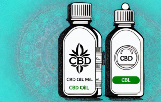 A cbd oil bottle with a large