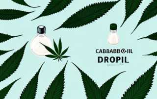 A set of cannabidiol drops in a dropper bottle