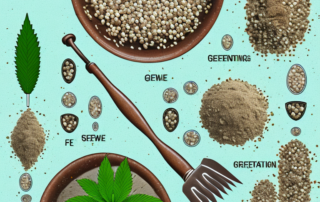 Various stages of germinating hemp seeds