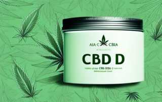 A cbd balm jar opened with a soothing green aura emanating from it