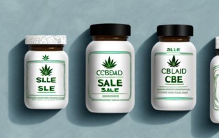 Several jars of cbd salve surrounded by various types of joints (like knee