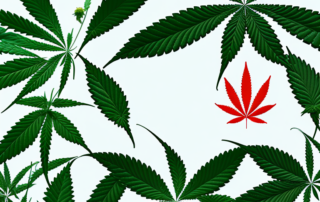A cannabis plant with its blooming flowers