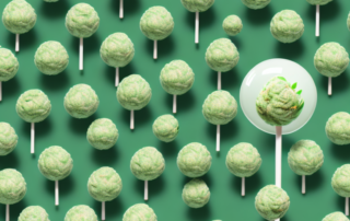 A few cbd-infused lollipops with a calming