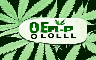 A few hemp oil drops falling onto a leaf