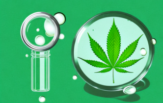 A cannabis leaf being squeezed