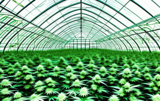 A greenhouse filled with cannabis plants