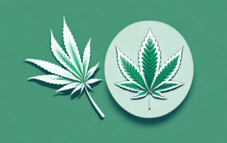 A cannabis leaf with a medical cross symbol embedded in it