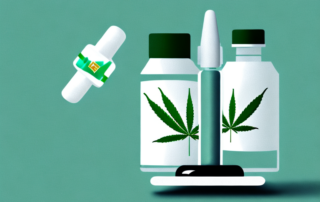 A medical cannabis leaf sitting on a balance scale
