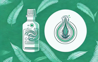 A hemp oil bottle with a dropper