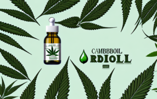 A dropper bottle with cannabinol oil