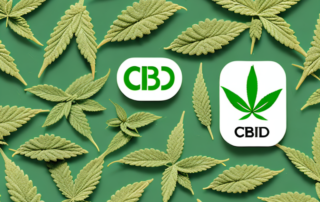 A variety of cbd-infused cookies spread out on a leafy hemp plant backdrop
