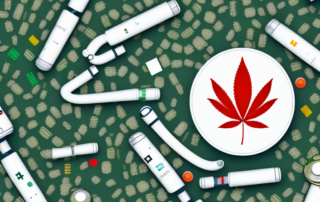 A medical cannabis leaf with the german flag colors subtly integrated