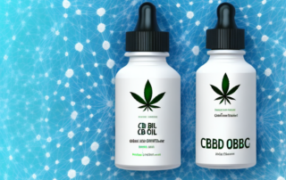 A cbd oil bottle with a dropper