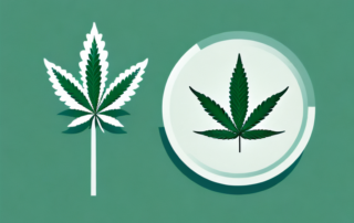 A cannabis plant inside a medical cross symbol