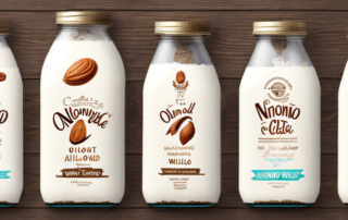 Various non-dairy milk alternatives such as almond