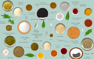 A kitchen scene featuring various dishes and ingredients