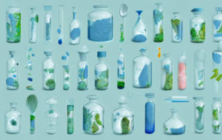 Various bioplastic items such as bottles