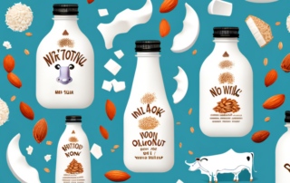 Several types of non-dairy milk like almond